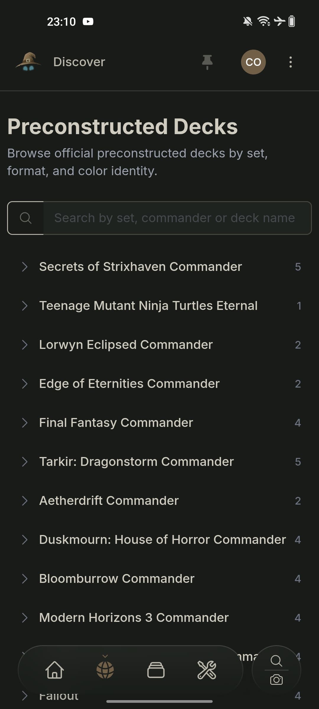 Preconstructed deck library